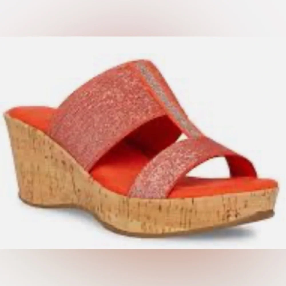 ANNE KLEIN Hardy Elastic Strap Wedge